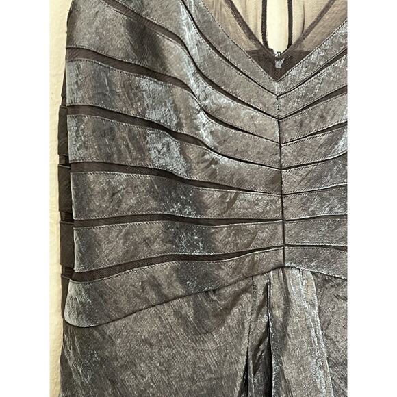 Adrianna PAPELL Dress Size 8 Sleeveless Silver Gray Pewter Shimmer Flowy NWT - Picture 10 of 10
